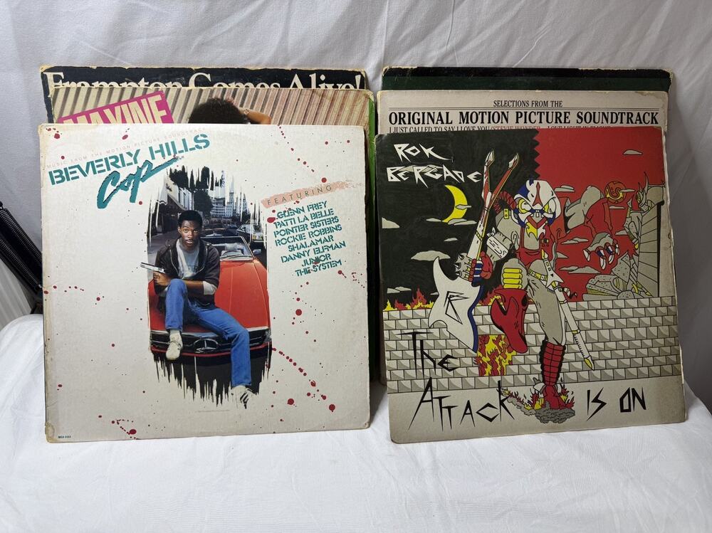 Vintage Classic Rock Pop Movie Soundtrack Vinyl Record Lot 5pc Frampton